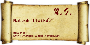 Matzek Ildikó névjegykártya